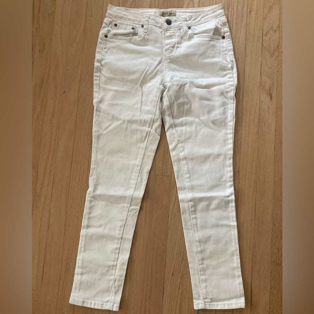 VTG Y2K Earl Jean White Denim Pants Minimalist Girl Neutral Classic Monochrome